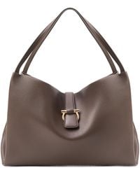 Ferragamo - Large Mia Gancini-Plaque Leather Tote Bag - Lyst