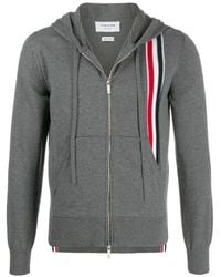Thom Browne - Intarsia-Knit Stripe Panel Hoodie - Lyst
