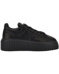 Hogan - Minimalist Leather Sneakers With Thick Platform Sole - Lyst