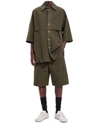 Bottega Veneta - Macro Intreccio Cotton Shorts - Lyst