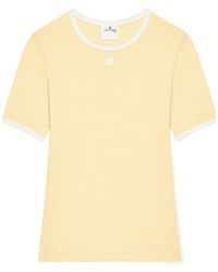 Courreges - Crew Neck Color-Blocked Short-Sleeved T-Shirt - Lyst