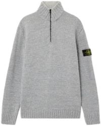 Stone Island - Loose-Fit Half-Zip Jumper With Ribbed Trims - Lyst