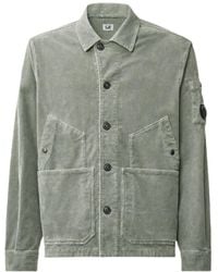 C.P. Company - Corduroy Button-Front Blazer With Lens Detail - Lyst