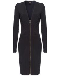 Pinko - V-Neck Zip-Up Dress - Lyst