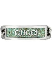 Gucci - Logo Plaque Chain Ring - Lyst