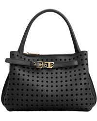 Tod's - Perforated Buckled Leather Tote Bag - Lyst