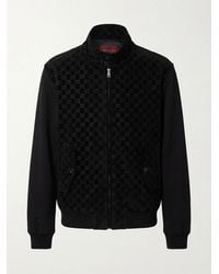 Gucci - Gg Embossed Suede Bomber Jacket - Lyst