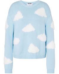 Moschino - Crew-Neck Cloud-Motif Sweater - Lyst