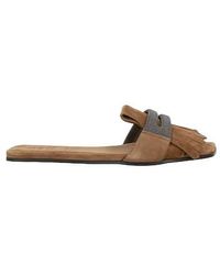 Brunello Cucinelli - Suede Slippers - Lyst
