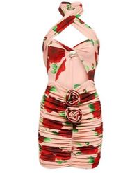 Magda Butrym - Halterneck Floral Minidress - Lyst