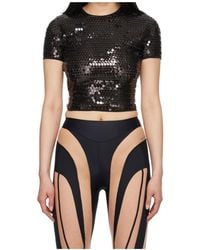 Mugler - Sparkle-Decorated T-Shirt - Lyst