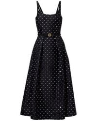 Elie Saab - Polka-Dot Midi Dress - Lyst
