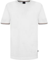 BOSS - Striped Cuff T-Shirt - Lyst