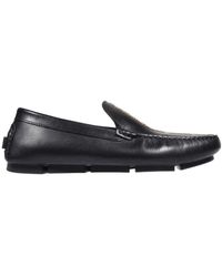 Versace - Studded Greca Leather Loafers - Lyst