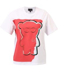 Emporio Armani - Graphic-Print Short-Sleeved T-Shirt - Lyst