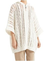 Brunello Cucinelli - Zip-Up Hooded Knitted Cardigan - Lyst