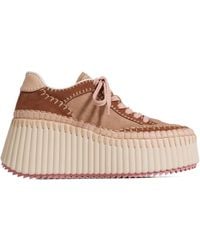 Chloé - Chloé Nama Platform Low-Top Sneakers - Lyst