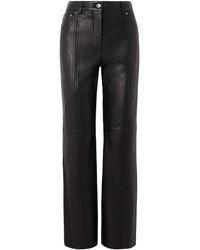 Rabanne - Leather Straight-Leg Pants - Lyst