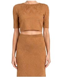 Twinset - ジャカード クロップド ニット トップ - Lyst