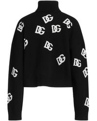 Dolce & Gabbana - Long Sleeve Knitted Turtleneck Sweater - Lyst