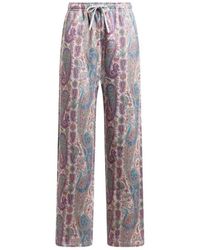 Etro - Cotton Jogging Trousers With Paisley Foliage Motif - Lyst