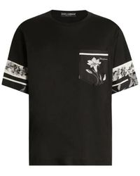 Dolce & Gabbana - Floral Printed Crewneck T-Shirt - Lyst