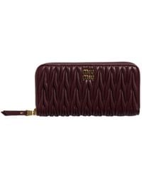 Miu Miu - Large Matelassé Nappa Leather Wallet - Lyst
