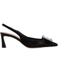 Dolce & Gabbana - Buckle Embellished Velvet Slingbacks - Lyst