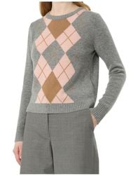 Max Mara - Argyle-Intarsia Knit Sweater - Lyst