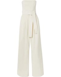 A.L.C. - Elsie Strapless Belted Linen-Blend Jumpsuit - Lyst