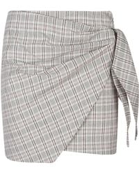Isabel Marant - Check-Pattern Tie-Detail Mini Skirt - Lyst