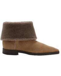 TOTEME - Shearling-Cuff Boots - Lyst