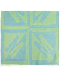Moschino - Logo Printed Raw Edge Scarf - Lyst