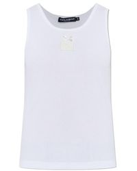 Dolce & Gabbana - Logo Patch Ribbed Top - Lyst