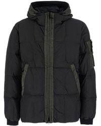 Stone Island - Down Jacket Crinkle With Pockets And Patches - Lyst