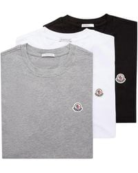 Moncler - Logo Patch Three Pack Of T-Shirts - Lyst