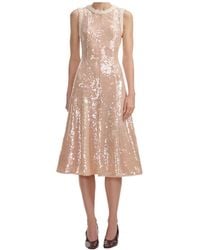 Self-Portrait - Sequin Embellished Trim Midi Dress - Lyst