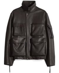 Lemaire - Multi-Pocket Leather Jacket - Lyst
