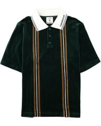 CASABLANCA - Velvety Striped Cotton-Blend Polo Shirt - Lyst