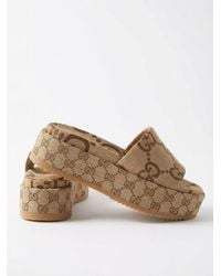 Gucci - Woman Slider Sandal With Platform - Lyst