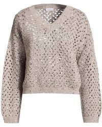 Brunello Cucinelli - Medium-Thick Crocheted Sweater - Lyst