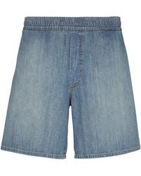 Balmain - Elastic-Waist Denim Shorts - Lyst