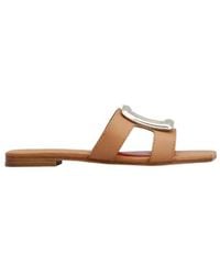 Roger Vivier - Logo Engraved Square Toe Sandals - Lyst