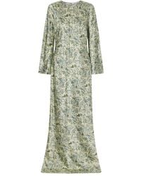 Veronica Beard - Gemma Printed Silk-Blend Satin Maxi Dress - Lyst