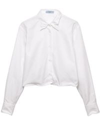 Prada - Shapeable Cotton Shirt - Lyst