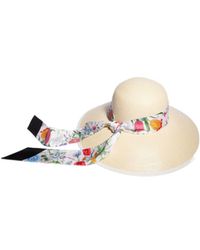 Gucci - Panama Twill Hat With Silk Ribbon - Lyst