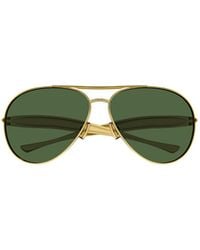 Bottega Veneta - Eyewear Aviator Frame Sunglasses - Lyst