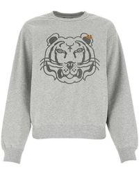 KENZO - Tiger-Print Cotton Sweater - Lyst