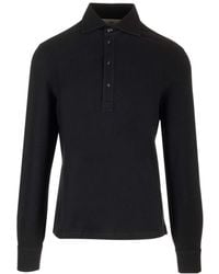Brunello Cucinelli - Long Sleeved Buttoned Polo Shirt - Lyst