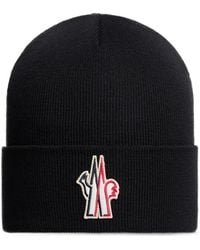 Moncler - Grenoble Logo Embroidered Knitted Beanie - Lyst